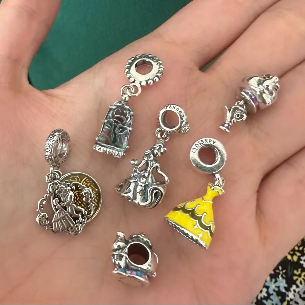 NWOT Pandora x Disney Beauty & the Beast Mr Potts & Chip Dangle Charm 799015C01_3